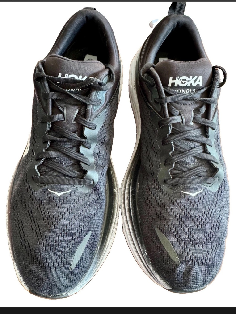 Hoka One One Mens Bondi 8 1123202 BWHT Black Running Shoes Sneakers Size 12.5 D - Picture 2 of 8